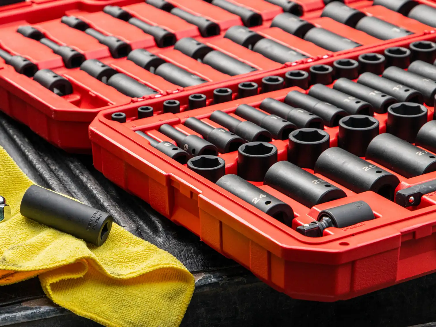 Toolbox open displaying tool bits